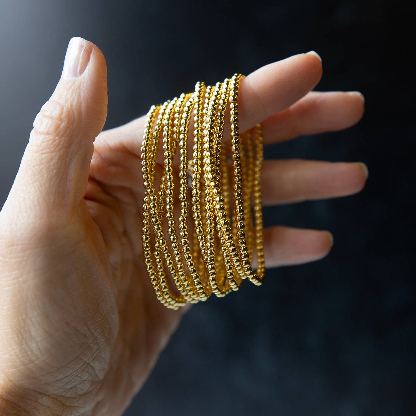 3mm Gold Beaded Bracelets