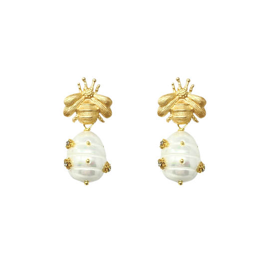 Bee Pearl Earrings