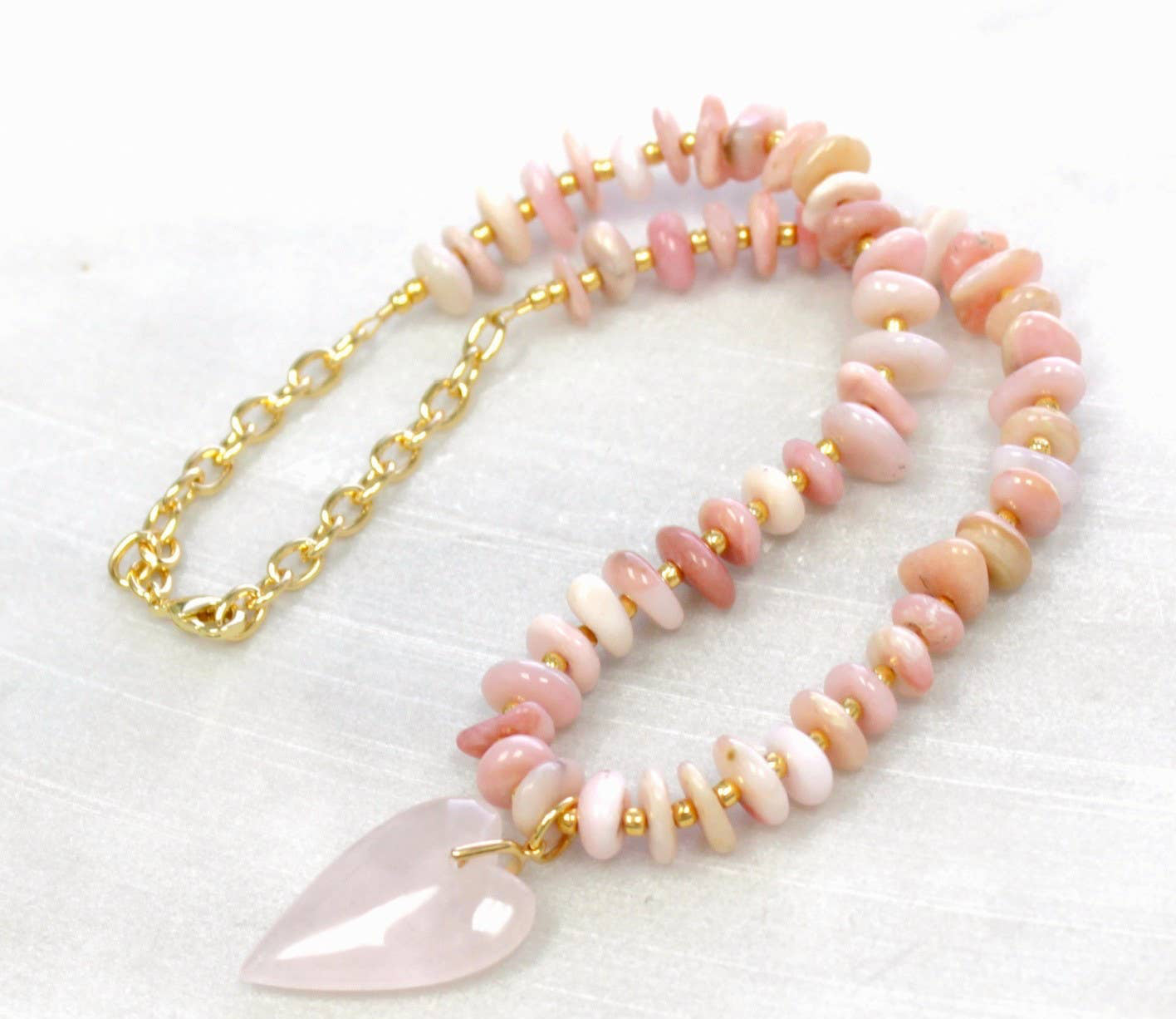 Hattie Pink Opal Beaded Necklace