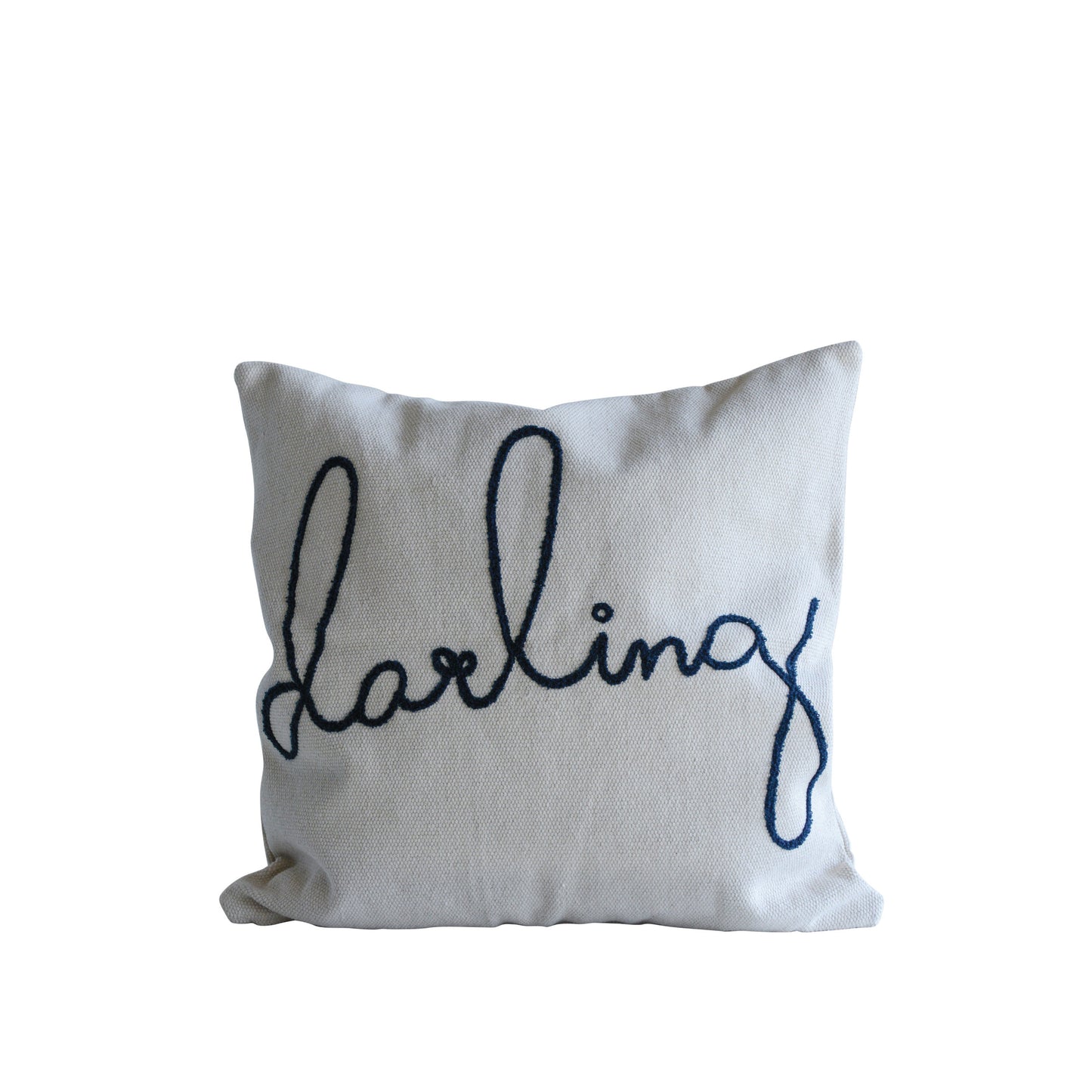 Darling Cotton Pillow with Embroidered