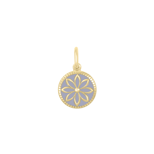 Daisy Lavender Gold Mini Pendant