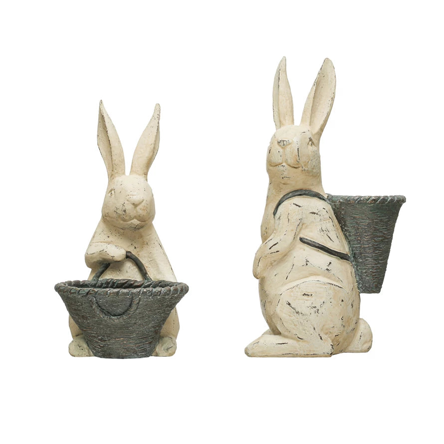 Resin Rabbit w/ Basket,