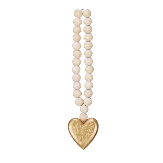 Wood Bead Heart Garland