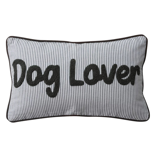 Striped Lumbar Dog Lover Pillow