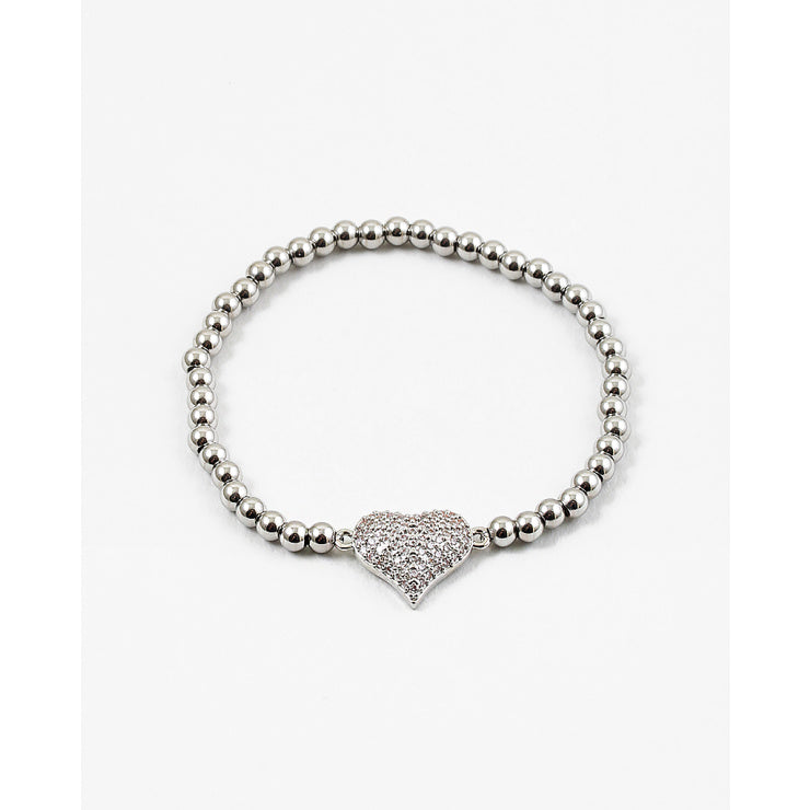 Beaded Cz Heart Bracelets