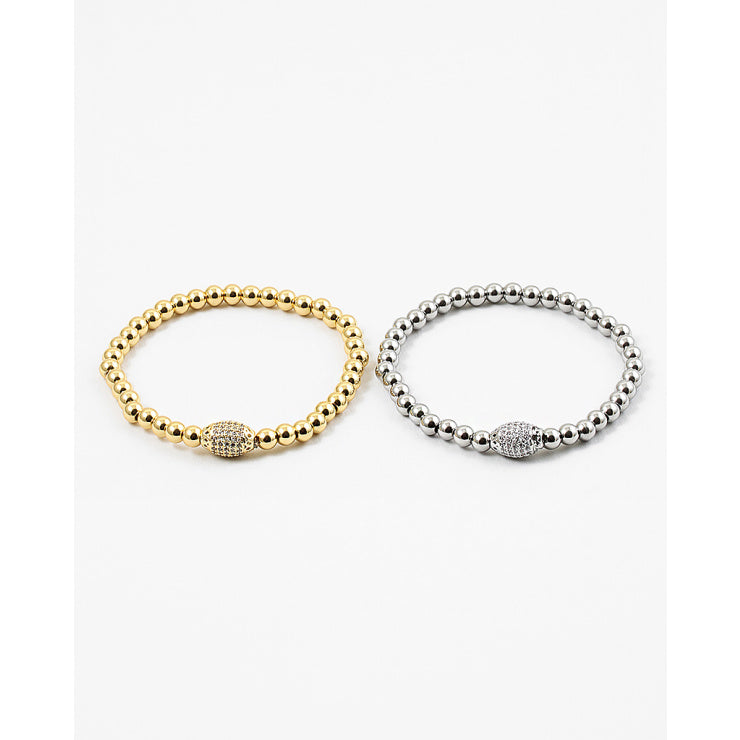 Beaded Cz Oval Bracelets