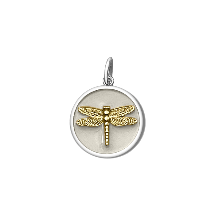 Dragonfly Ivory Gold Small Pendant