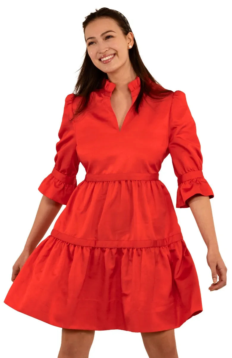 Red Faille Dress