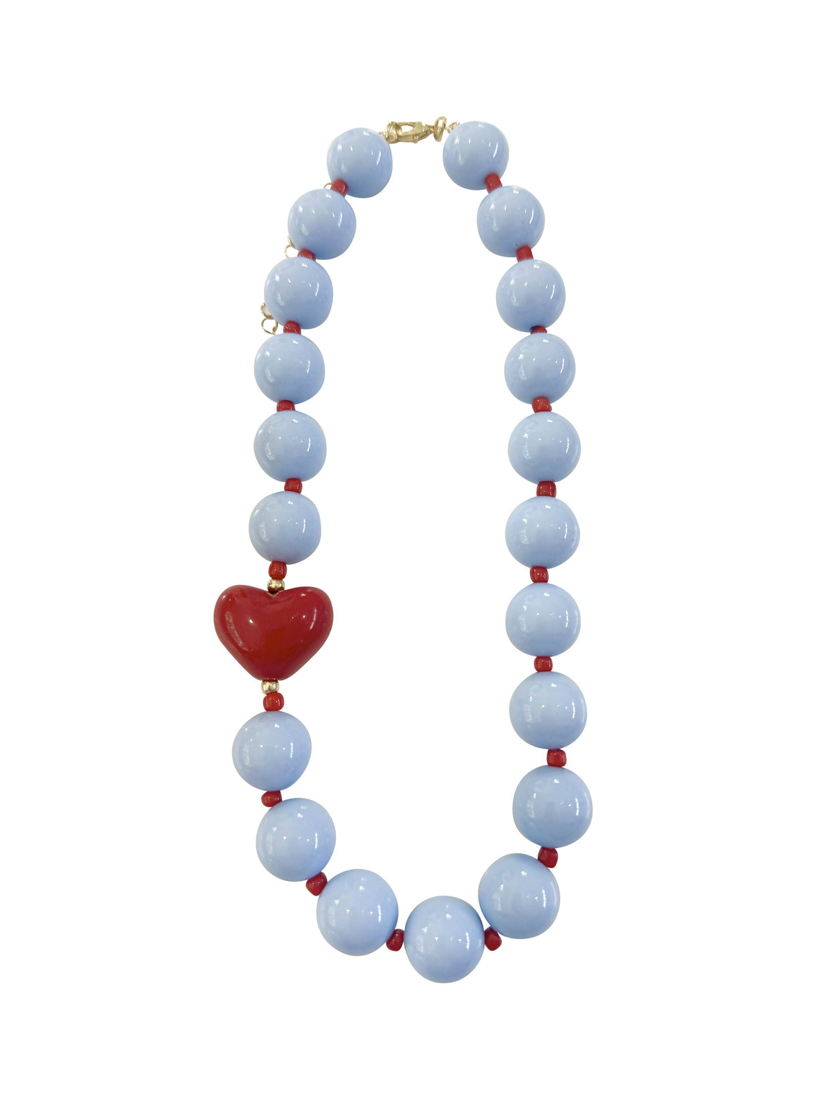 Blue Judy Chunky Heart Necklace