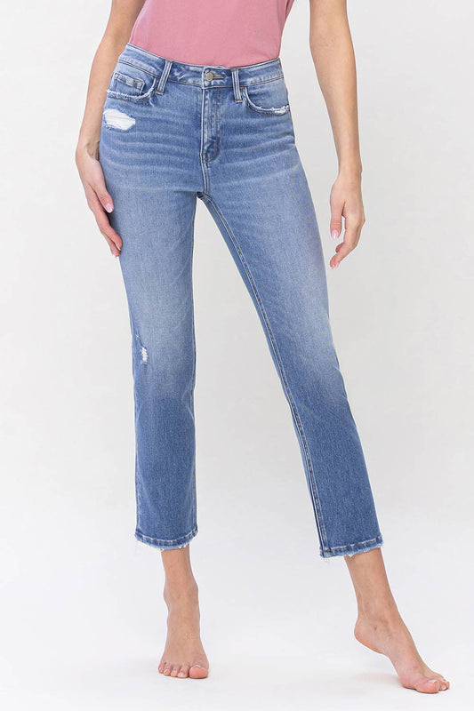 High Rise Slim Straight Jeans F5217