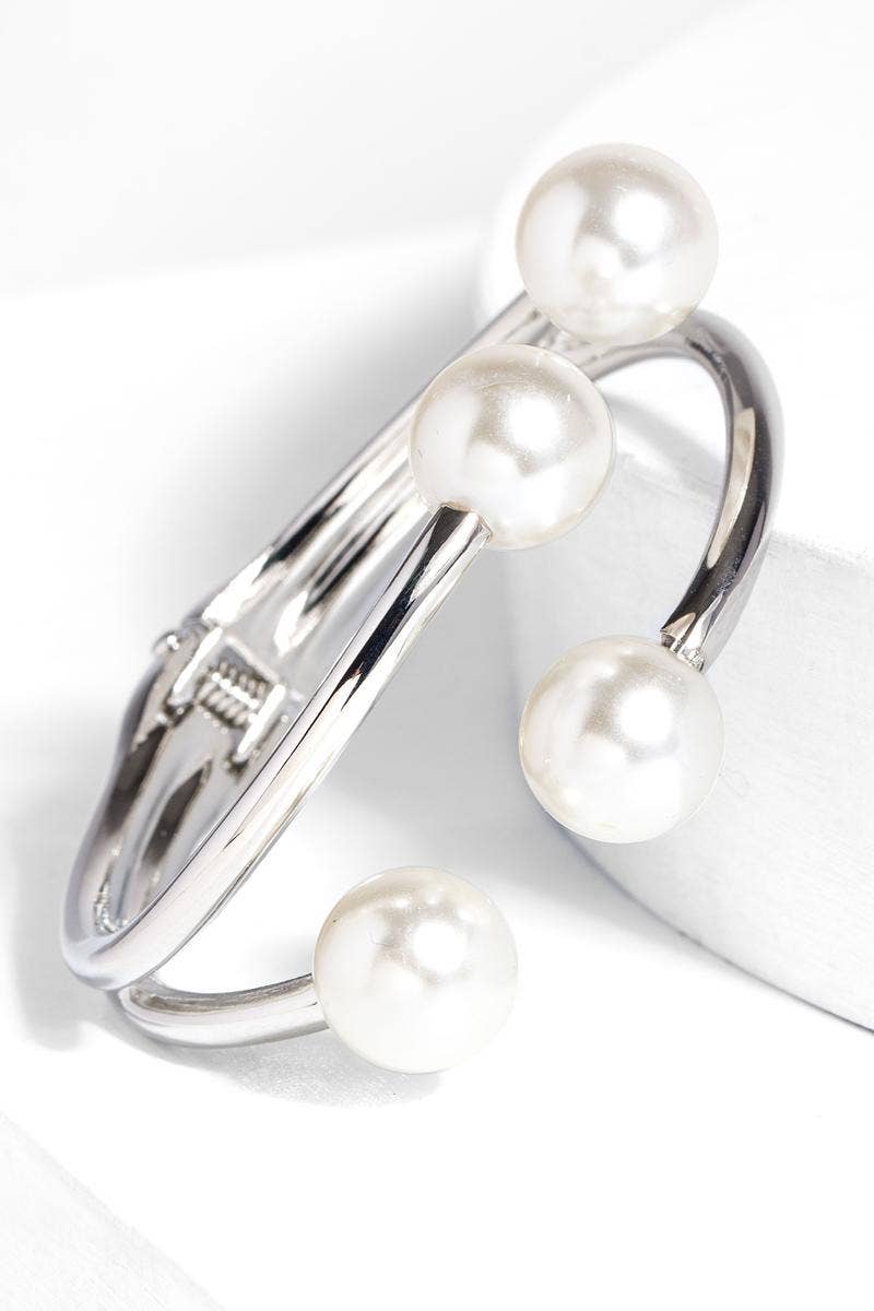 Hinged Pearl Cuff Bracelet