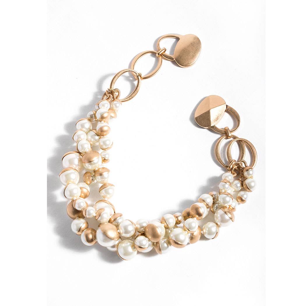 Half Moon Pearl Gold Plated Necklace