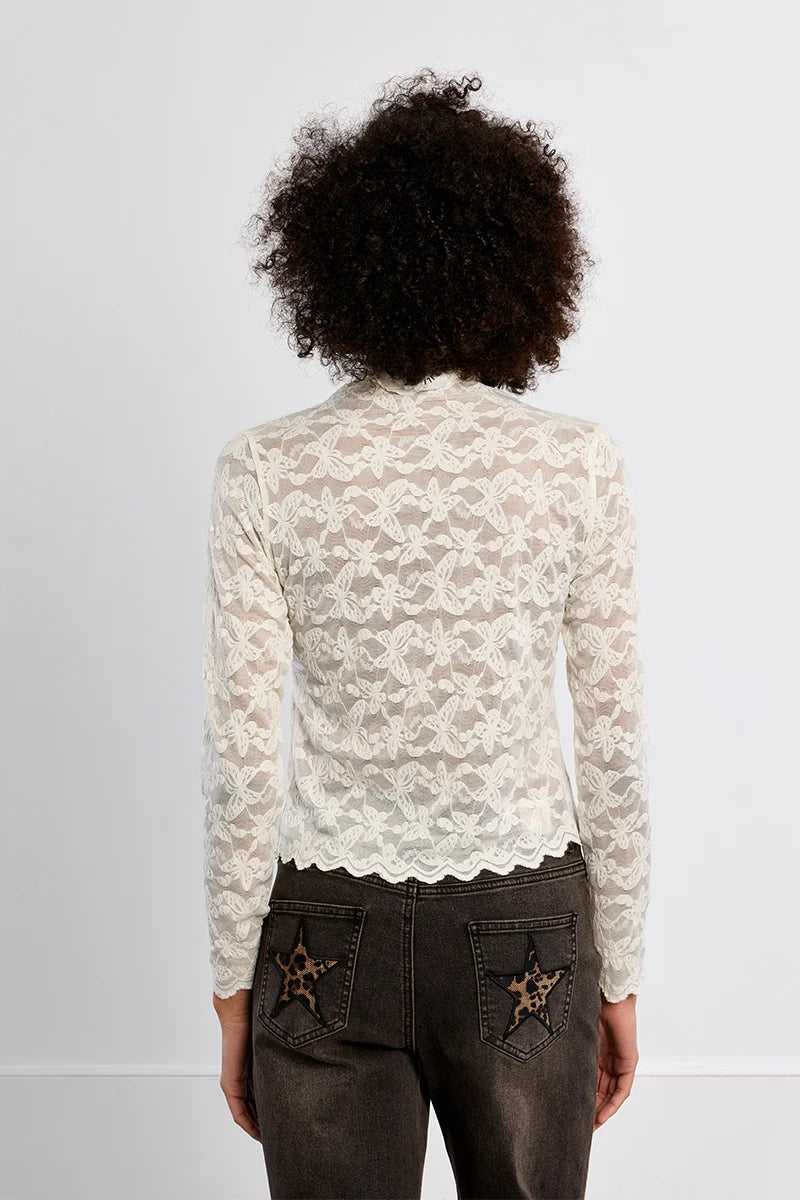 Off WHite MB Embroidered Top