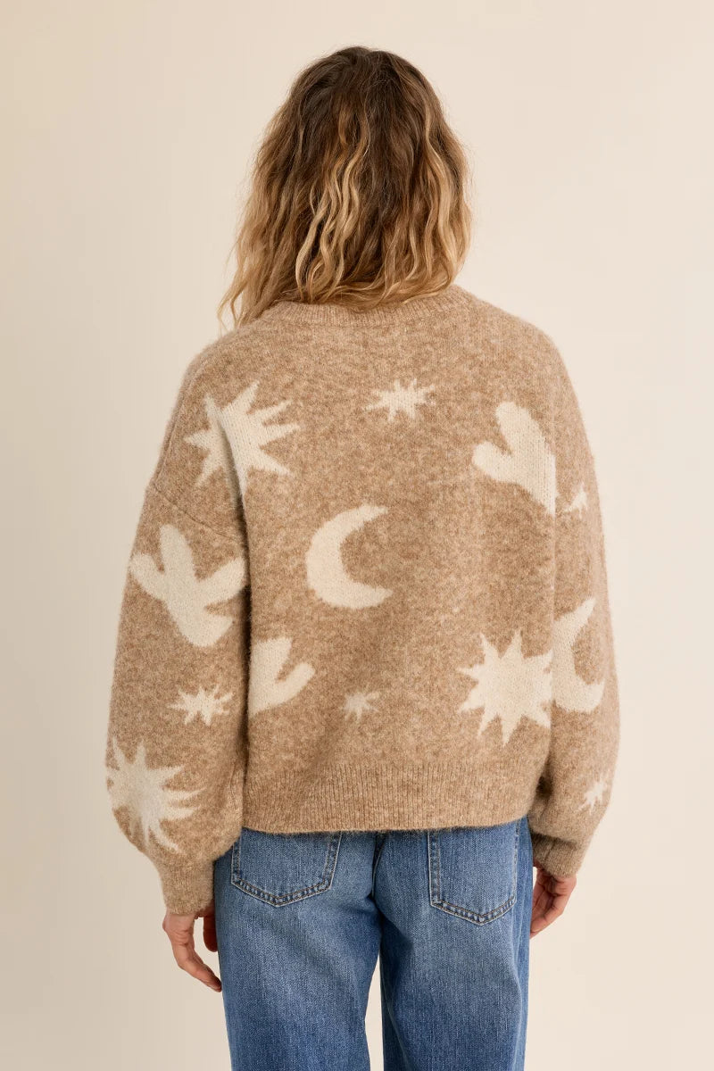 Beige MB Star Pattern Sweater
