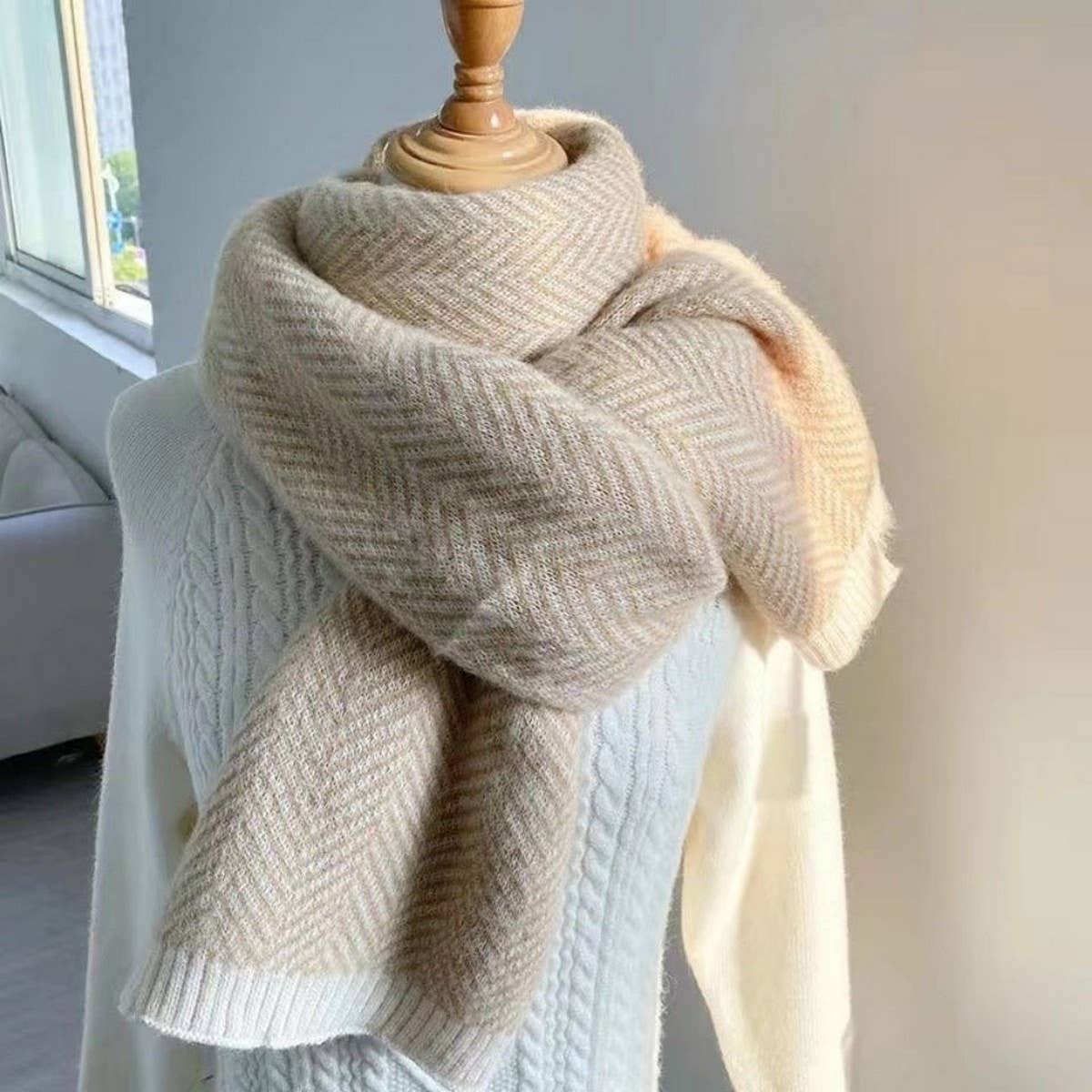 Plaid Faux Cashmere Scarf