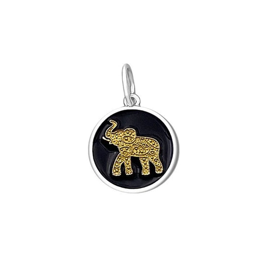 Elephant Black Mixed Gold Small Pendant