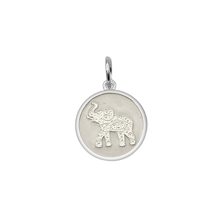 Elephant Alpine white Silver Small Pendant