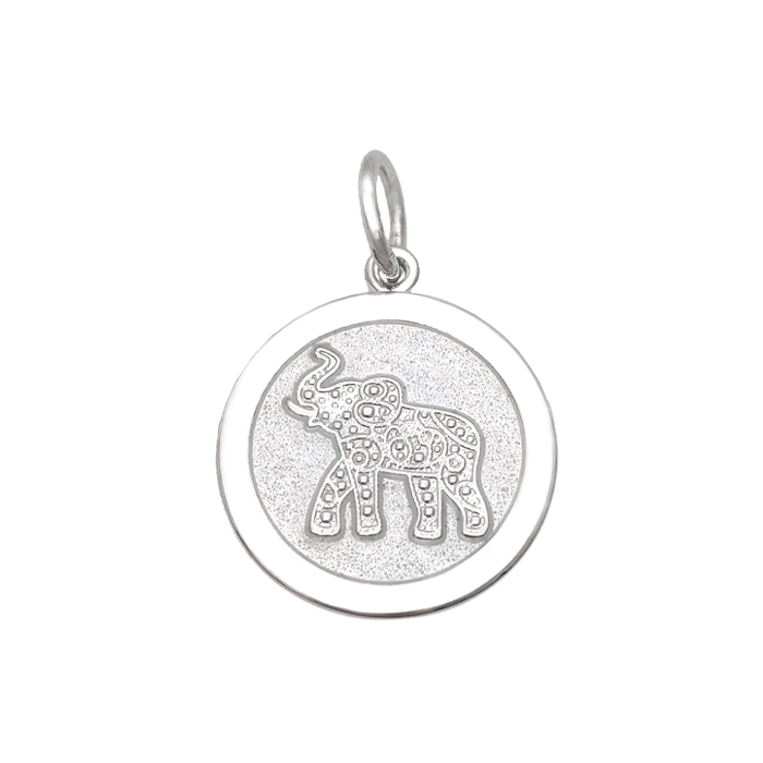 Elephant Alpine white Silver Medium Pendant