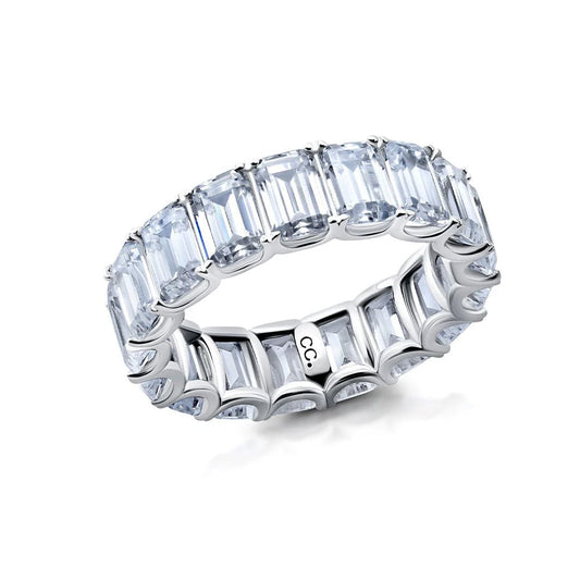 Emerald Cut Eternity Band Ring in Platinum - 9012682R50CZ