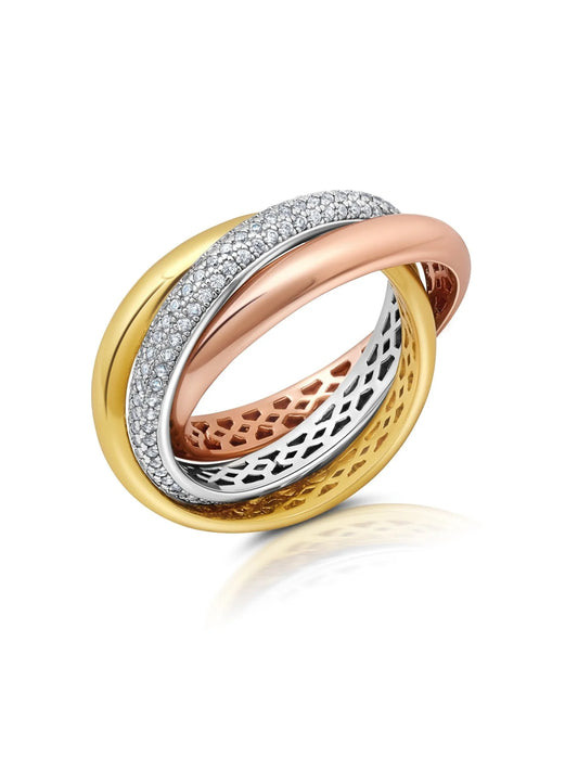 1ct Eternal Tri Tone Ring in 18kt Gold - 1012678R50CZ