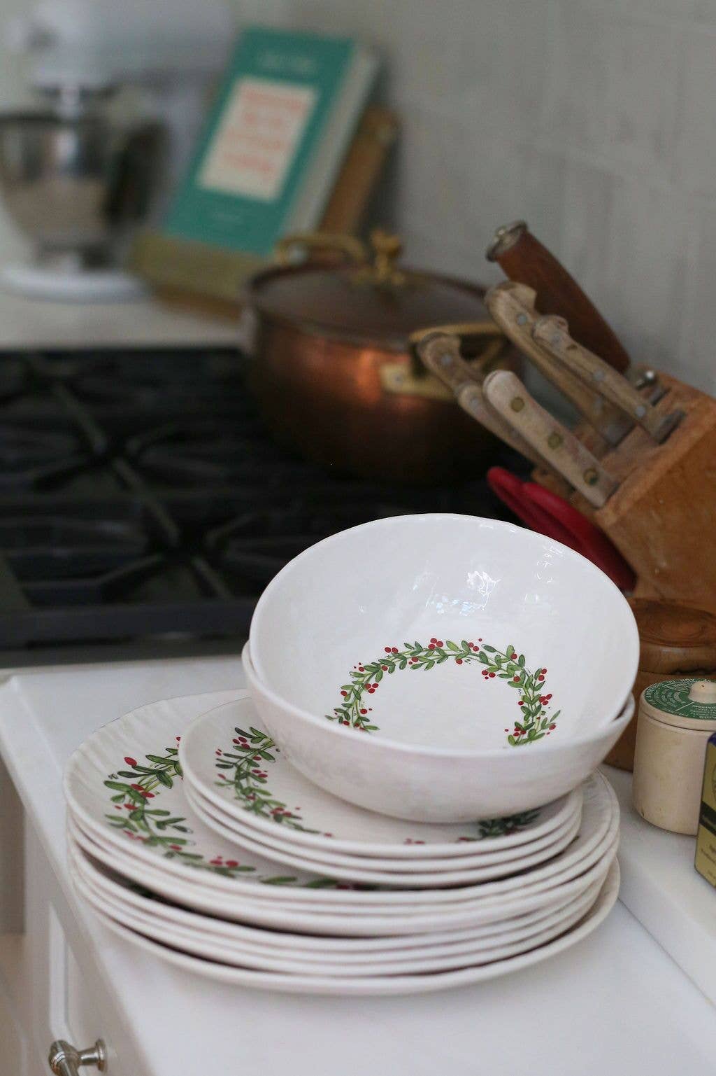 Christmas Wreath Large Serving Bowl