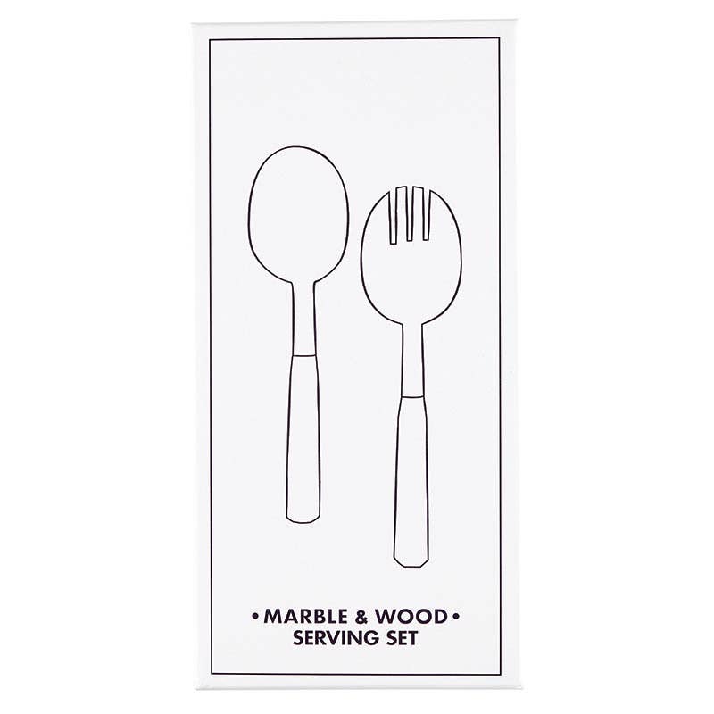 Beech Marble Salad Server