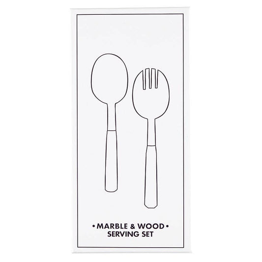 Beech Marble Salad Server