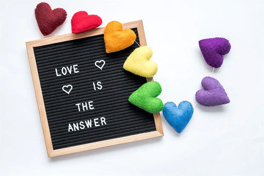 Rainbow Hearts Valentines  Felt Garland