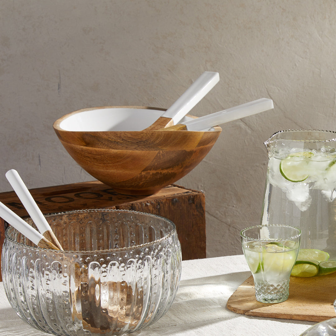 White Madras Bowl Lg