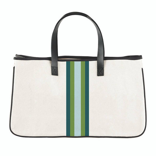 Racer Stripe Canvas Tote