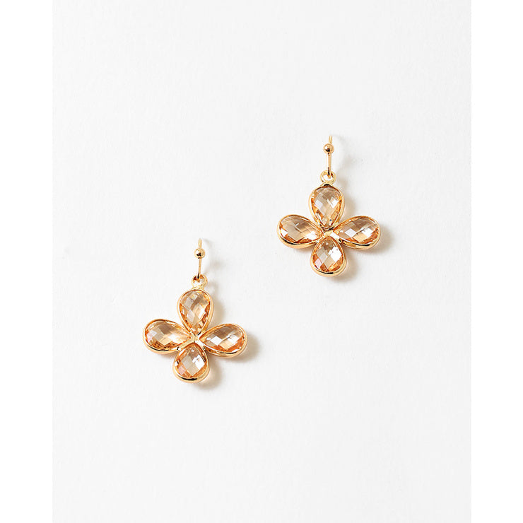 Champagne Flower Dangle Earrings