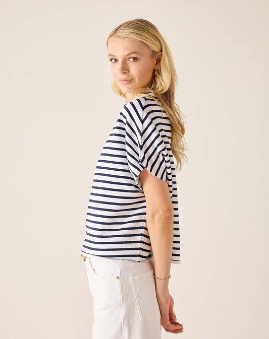 Navy Stripe Frenchie Dolman Top