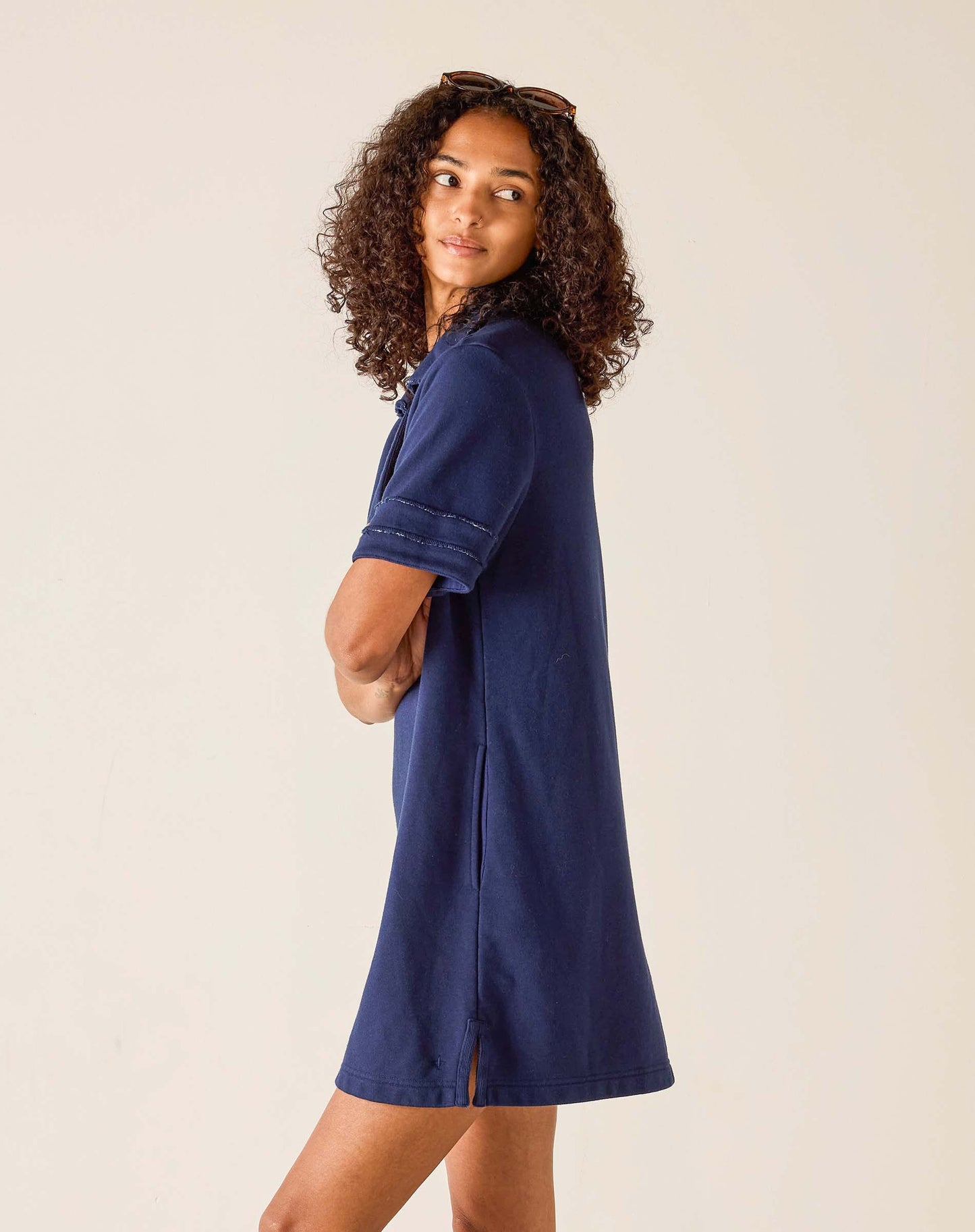 Navy Frenchie Polo Dress
