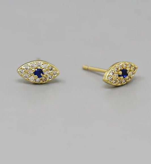 Evil Eye CZ Gold Filled Earrings