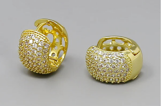 CZ Pave Gold Filled Hoop Earrings