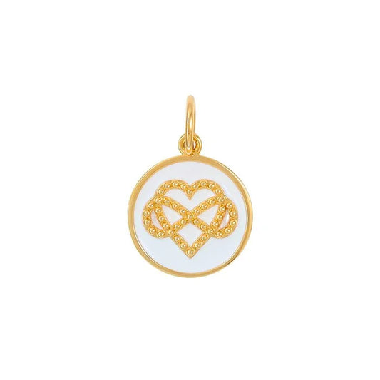 Grandmother/daughter Gold Alpine White Small Pendant