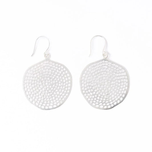Silver Gretchen Circle Earrings
