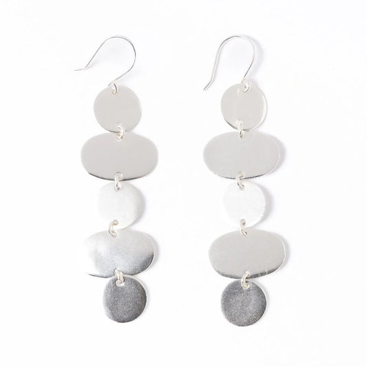 Silver Gracie Oval Circle Earrings