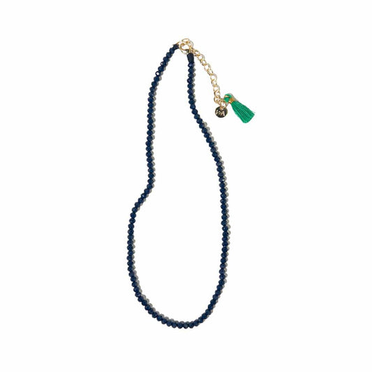 Hayden Solid Single Strand Crystal Necklace With Tassel
