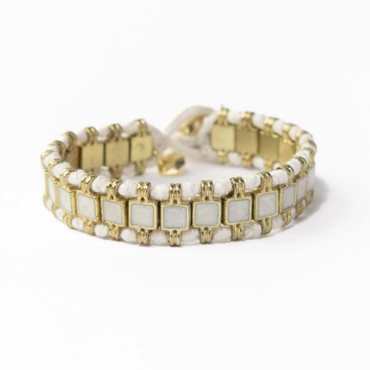 Josie White Enamel Bracelet