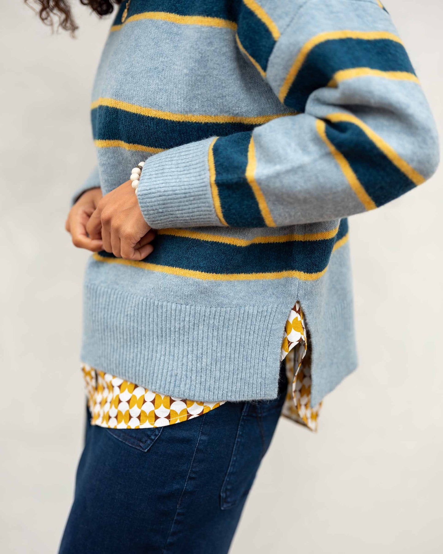 Teal Stripe Keeper Sweater