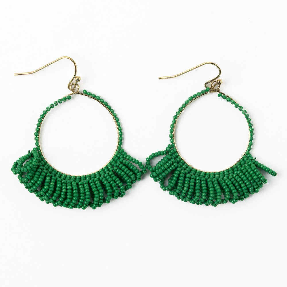 Kelly Green Kendra Seed Bead Earring