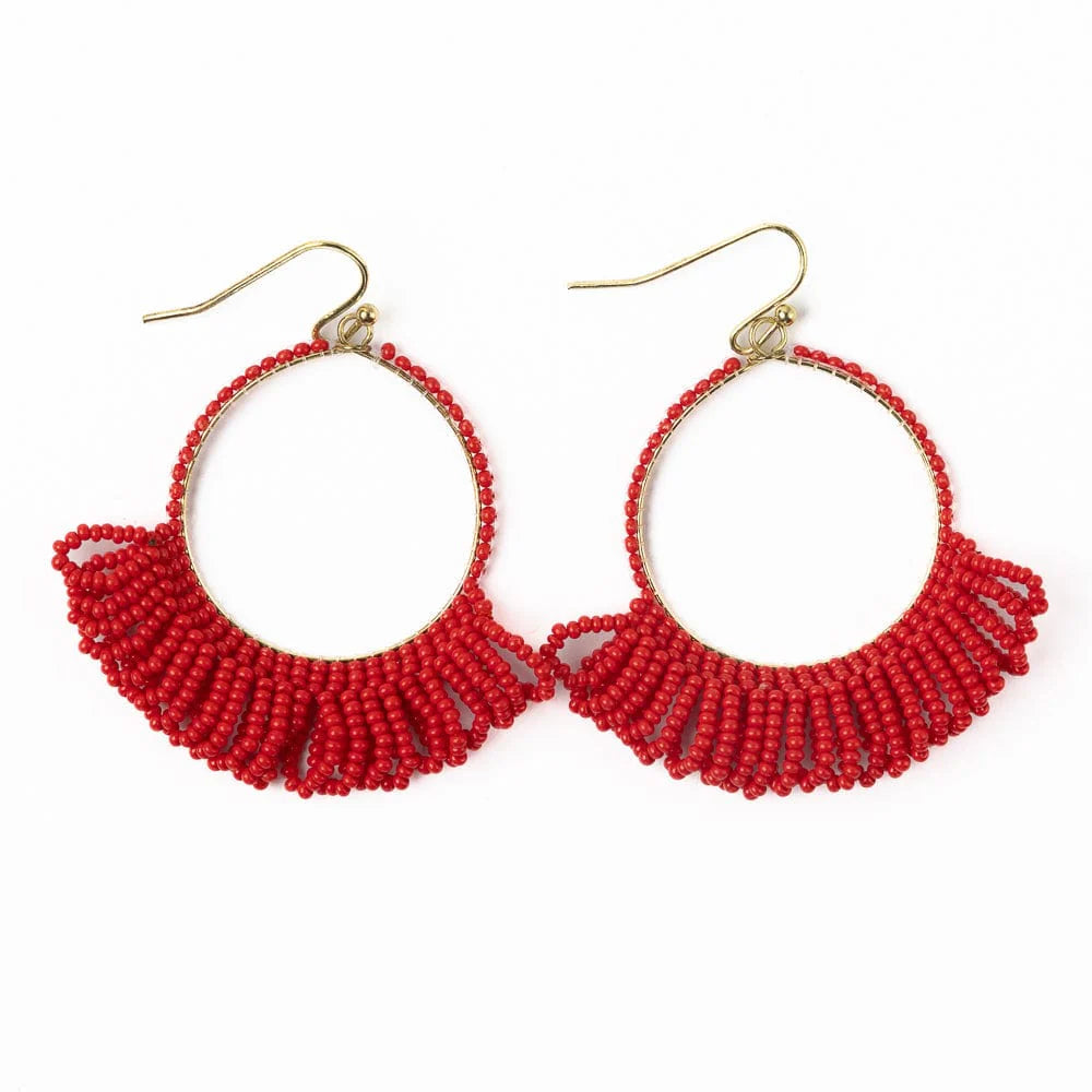 Red Kendra Seed Bead Earring