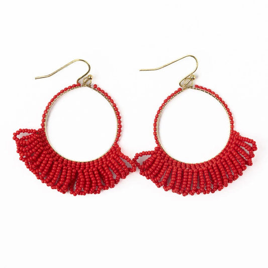 Red Kendra Seed Bead Earring
