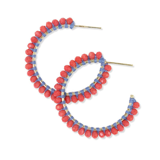 Lillian Crystal Threaded Beads Hoop