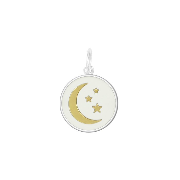 Moon and Stars Alpine White Gold Small Pendant