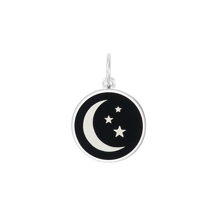 Moon and Stars Black Silver Small Pendant