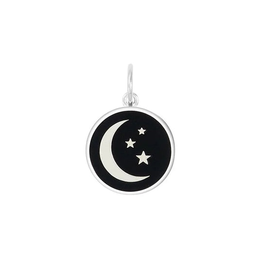Moon and Stars Black Silver Small Pendant