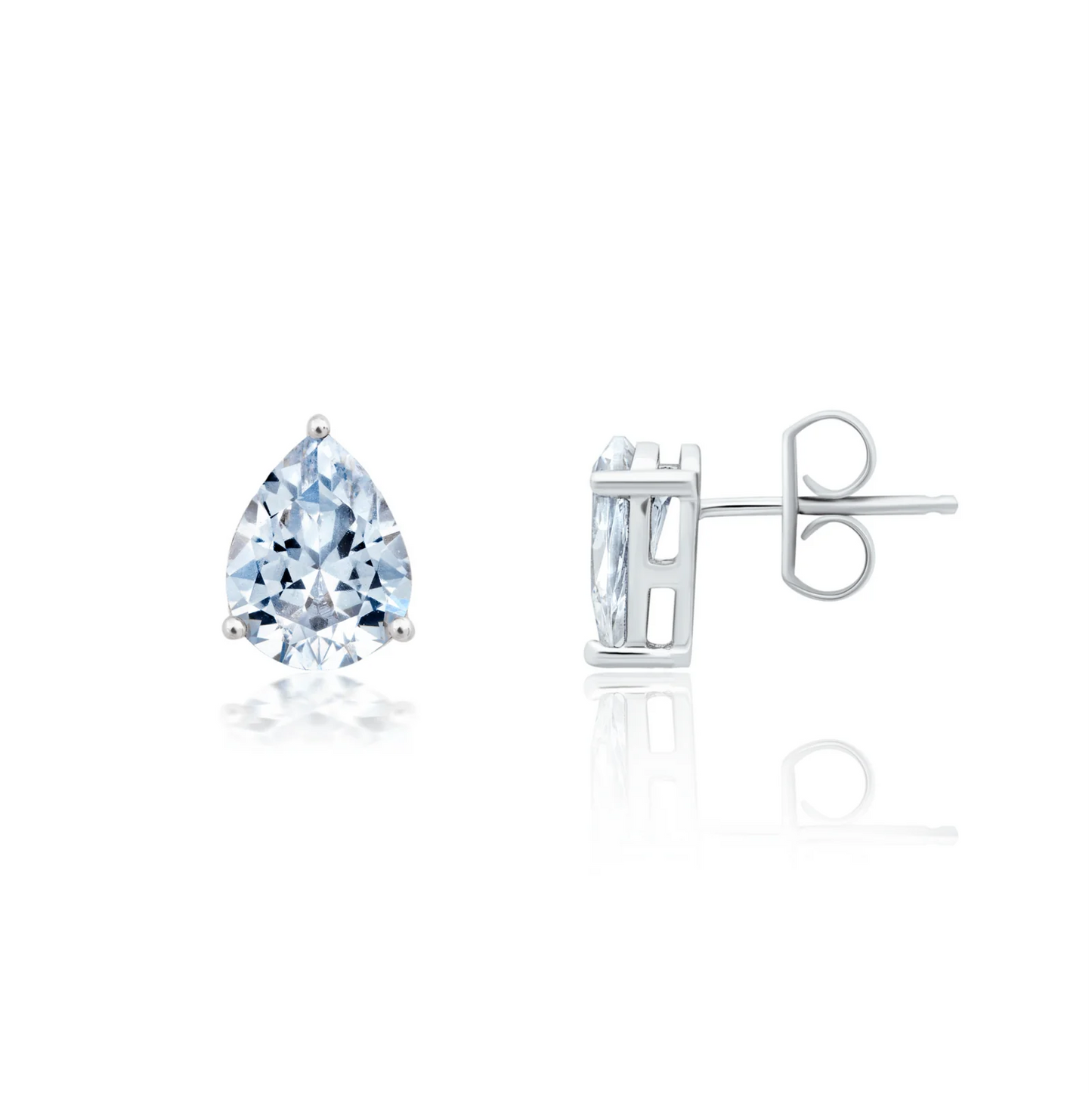 4ct Pear Cut Solitaire Post Earrings in Platinum - 9012279E00CZ