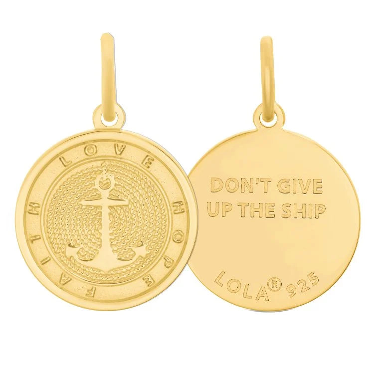 Anchor Mixed Metal Gold Small Pendant